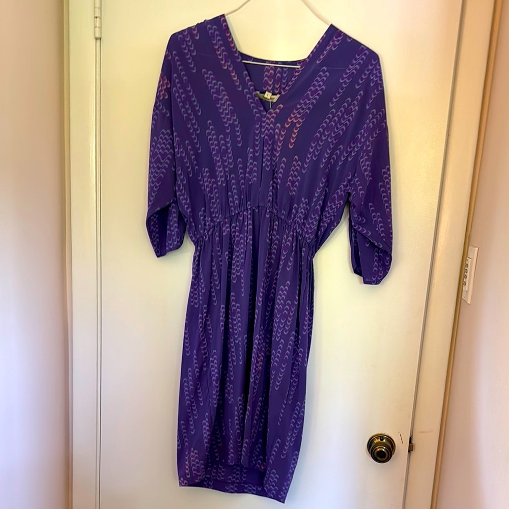 Tucker Purple Ruched Midi Sundress